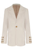Santo Tomas Embroidered Canvas Blazer / Ivory